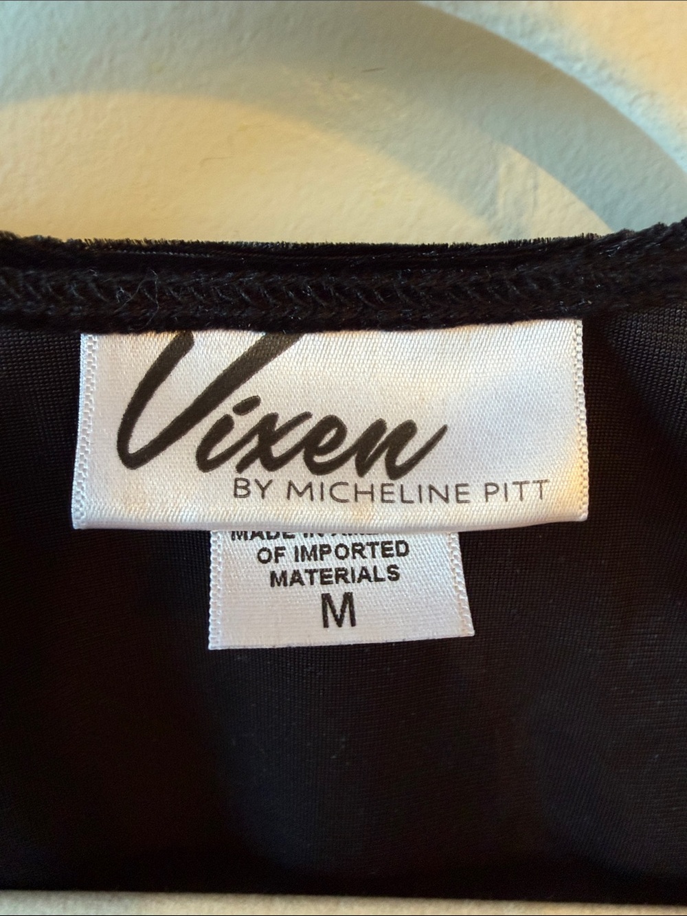 Vixen by Micheline Pitt Black Velvet Wrap Top - Picture 3 of 3